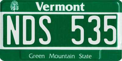 VT license plate NDS535