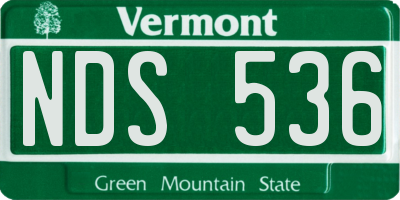 VT license plate NDS536