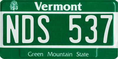 VT license plate NDS537