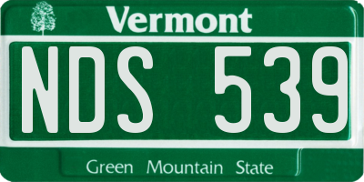 VT license plate NDS539