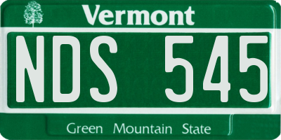 VT license plate NDS545