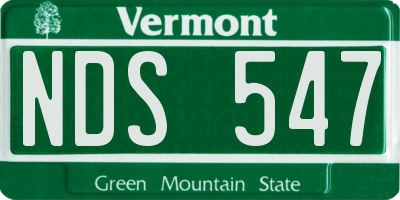 VT license plate NDS547