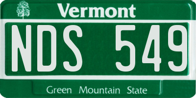 VT license plate NDS549