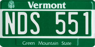 VT license plate NDS551