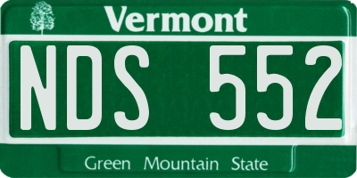 VT license plate NDS552