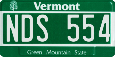 VT license plate NDS554