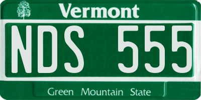 VT license plate NDS555