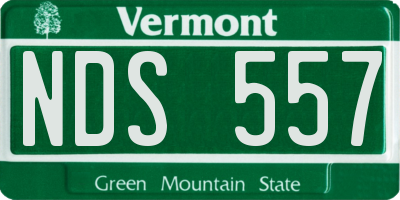 VT license plate NDS557