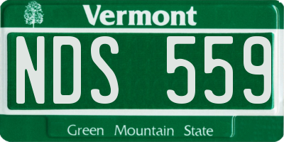 VT license plate NDS559