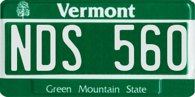 VT license plate NDS560