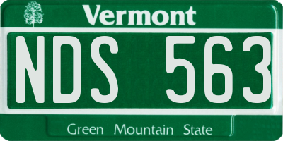 VT license plate NDS563