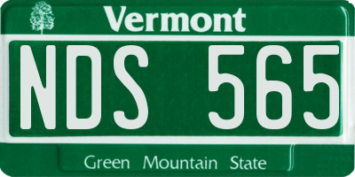 VT license plate NDS565