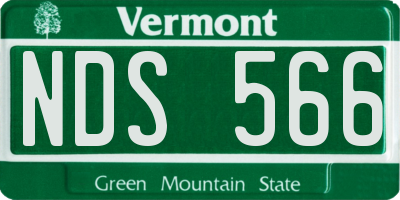 VT license plate NDS566