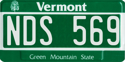 VT license plate NDS569