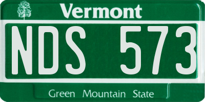 VT license plate NDS573