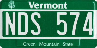VT license plate NDS574