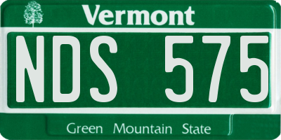 VT license plate NDS575