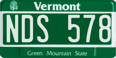 VT license plate NDS578