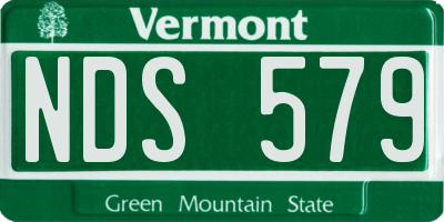 VT license plate NDS579