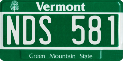 VT license plate NDS581