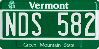VT license plate NDS582