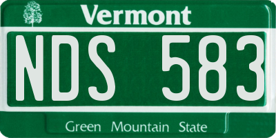 VT license plate NDS583