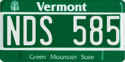 VT license plate NDS585