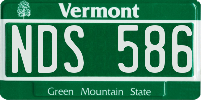 VT license plate NDS586