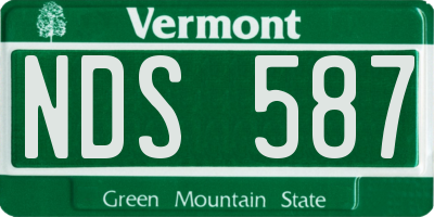 VT license plate NDS587