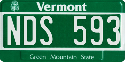 VT license plate NDS593