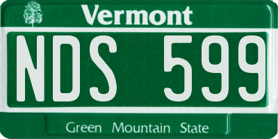 VT license plate NDS599