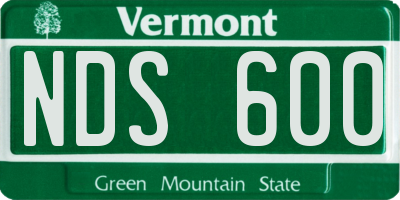 VT license plate NDS600