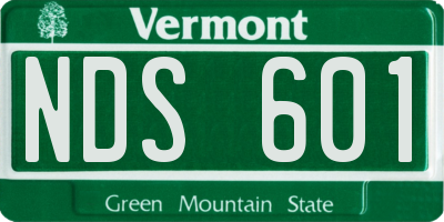 VT license plate NDS601