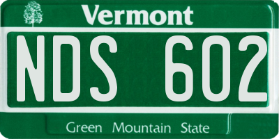 VT license plate NDS602