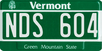 VT license plate NDS604