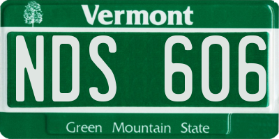 VT license plate NDS606