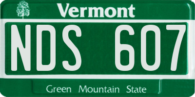 VT license plate NDS607
