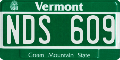 VT license plate NDS609