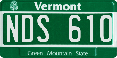 VT license plate NDS610
