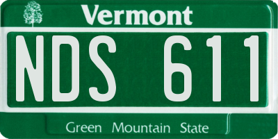 VT license plate NDS611