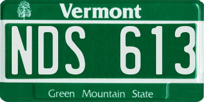 VT license plate NDS613