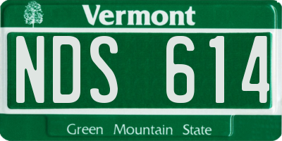 VT license plate NDS614