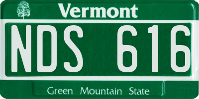 VT license plate NDS616