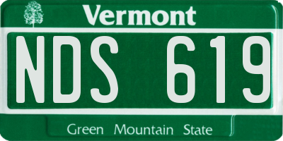 VT license plate NDS619