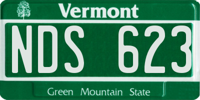VT license plate NDS623
