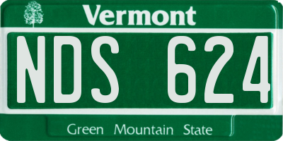 VT license plate NDS624