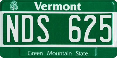 VT license plate NDS625