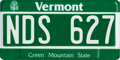 VT license plate NDS627