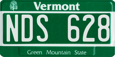 VT license plate NDS628
