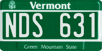 VT license plate NDS631